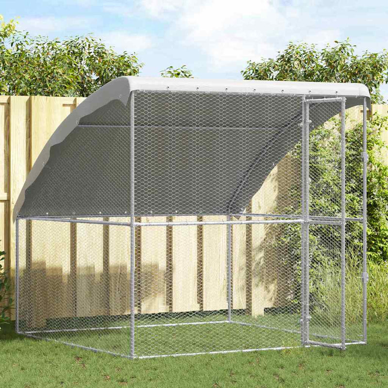 Load image into Gallery viewer, Vidaxl kippenhok zilver 2 x 2 x 2 m gegalvaniseerd staal