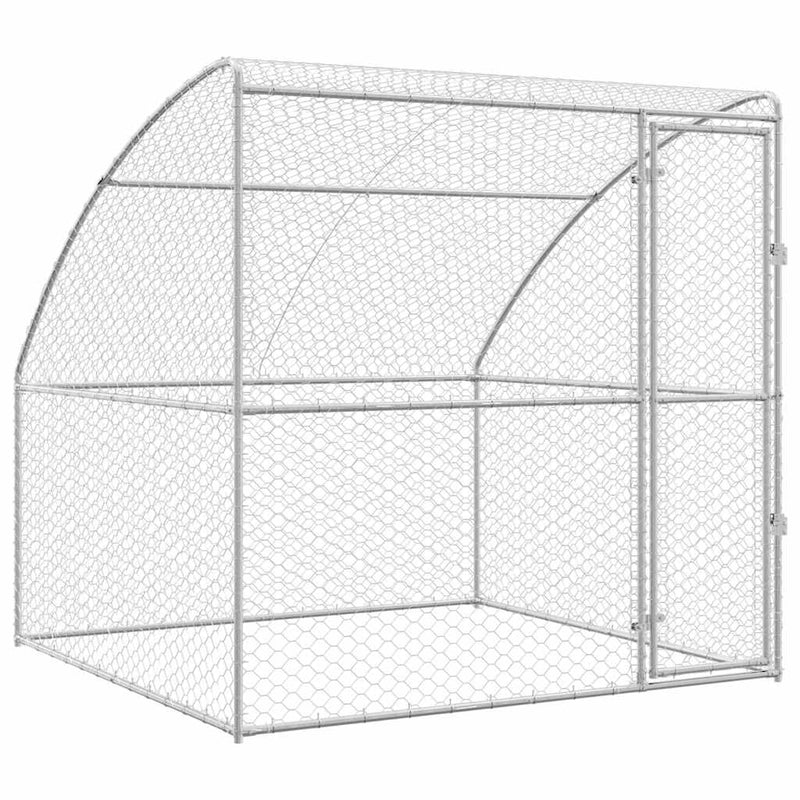 Load image into Gallery viewer, Vidaxl hondenhok met opslag zilver 2 x 2 x 2 m gegalvaniseerd staal