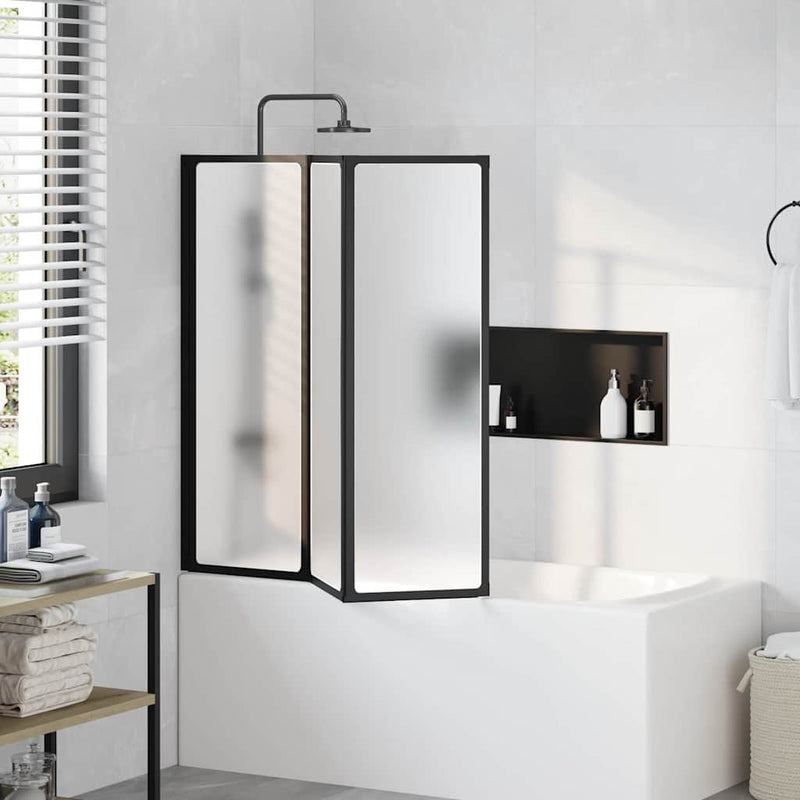 Load image into Gallery viewer, Vidaxl douchescherm zwart 120 x 2 x 117 cm aluminium