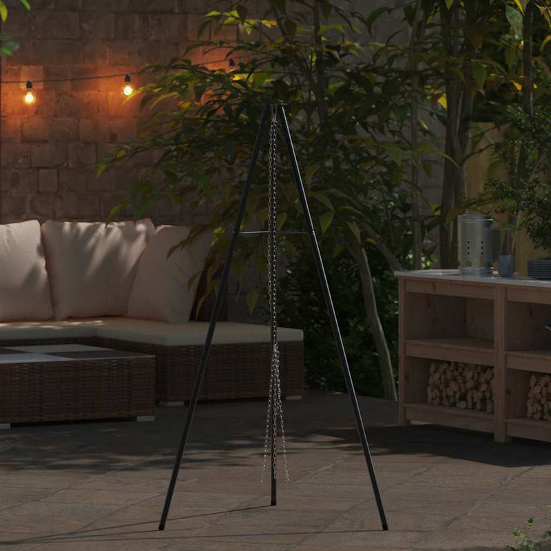 Load image into Gallery viewer, Vidaxl kampvuur tripod zwart 92 x 92 x 151,5 cm staal