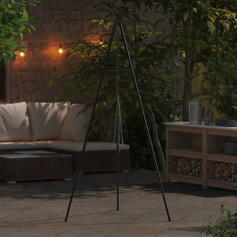 Load image into Gallery viewer, Vidaxl kampvuur tripod zwart 92 x 92 x 191,5 cm staal