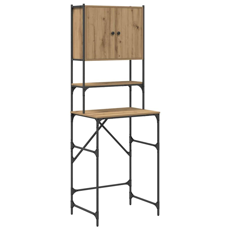 Load image into Gallery viewer, Vidaxl wasmachinekast artisan eiken 68 x 48,5 x 194 cm bewerkt hout