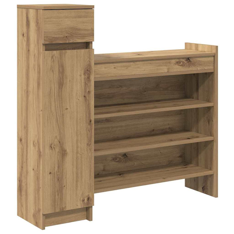 Load image into Gallery viewer, Vidaxl schoenenkast artisan eiken 100,5 x 28 x 100 cm bewerkt hout