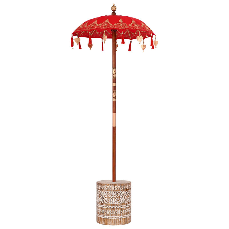 Load image into Gallery viewer, Vidaxl balinese parasol met basis rood 95 x 95 x 260 cm