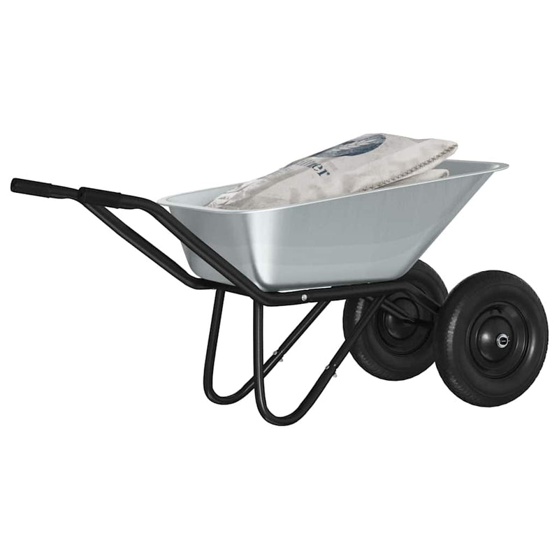 Load image into Gallery viewer, Vidaxl kruiwagen zilver en zwart 137 x 60 x 65,5 cm staal