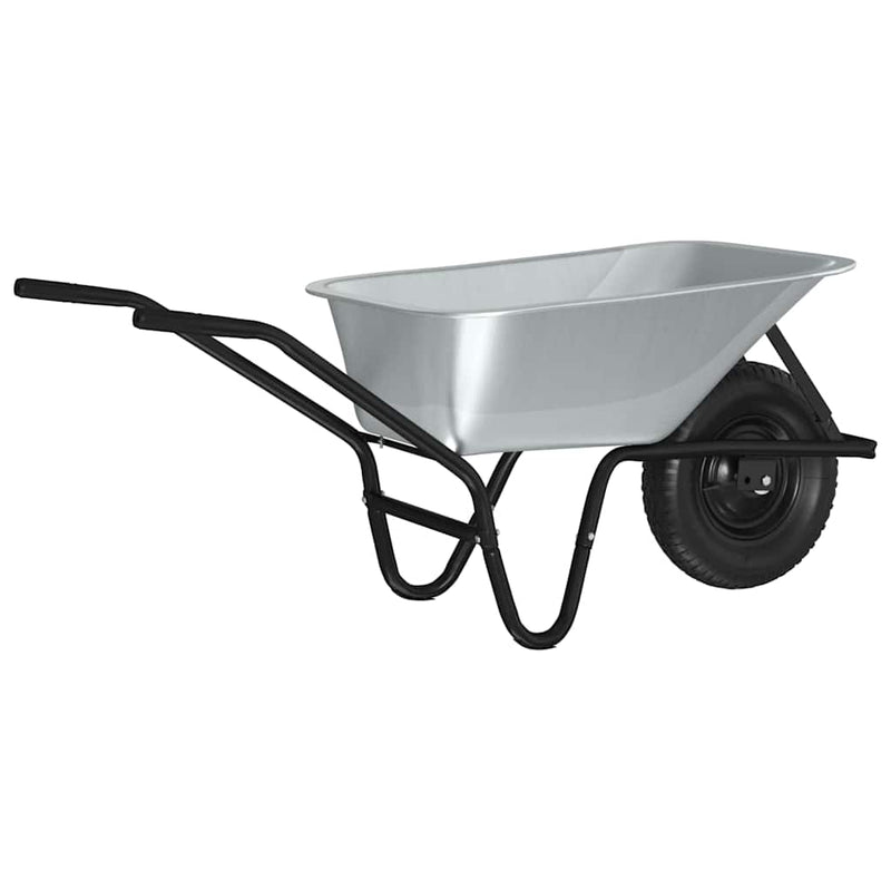 Load image into Gallery viewer, Vidaxl kruiwagen zilver en zwart 141 x 60 x 57 cm staal