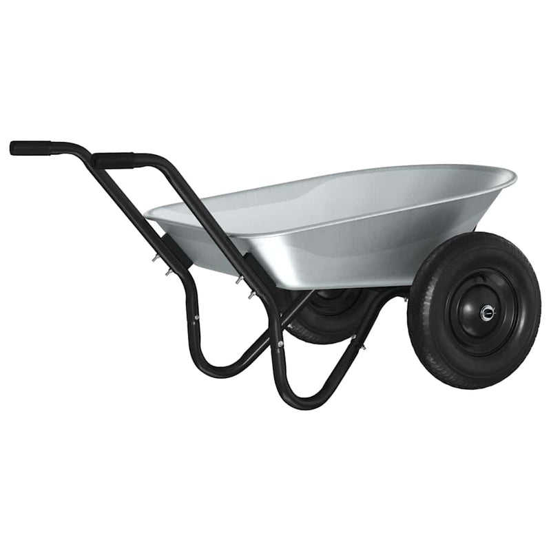 Load image into Gallery viewer, Vidaxl kruiwagen zilver en zwart 124 x 73 x 65 cm staal