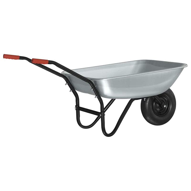 Load image into Gallery viewer, Vidaxl kruiwagen zilver en zwart 133 x 62,5 x 58 cm staal