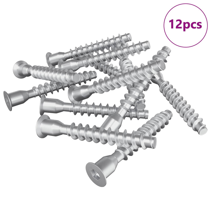 Load image into Gallery viewer, Vidaxl bevestigingsschroeven 12 pcs zilver ø7 x 50 mm metaal