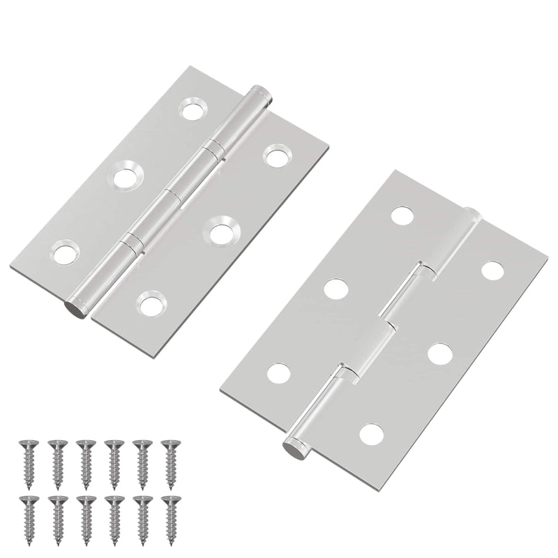 Load image into Gallery viewer, Vidaxl scharnier effen 2 pcs zilver 58 x 35 x 1 mm staal