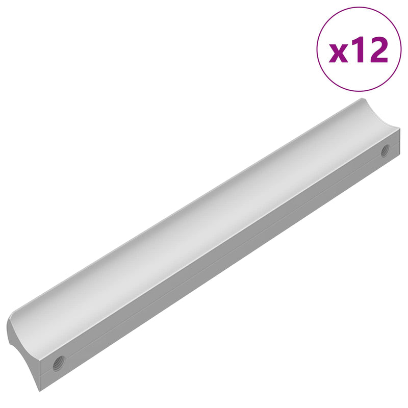 Load image into Gallery viewer, Vidaxl handvat effen 12 pcs zilver 105.7 x 7.4 x 15.5 mm aluminium