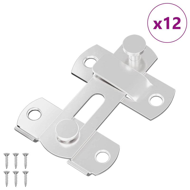 Load image into Gallery viewer, Vidaxl deurslot 12 pcs zilver 70 x 8 mm staal