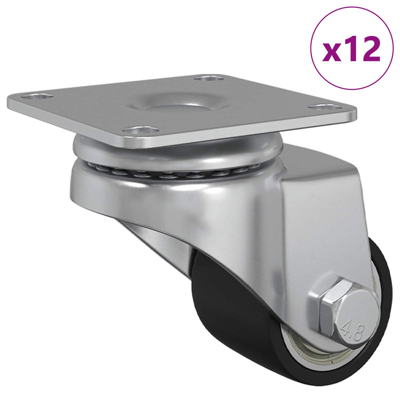 Load image into Gallery viewer, Vidaxl caster 12 pcs zilver 44,1 x 44,1 x 1,95 mm nylon