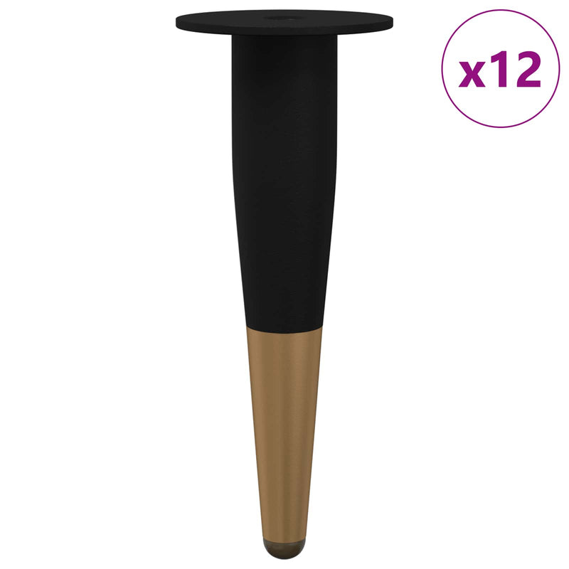 Load image into Gallery viewer, Vidaxl meubelpoten 12 pcs zwart en goud ø 40 x 98 mm ijzer