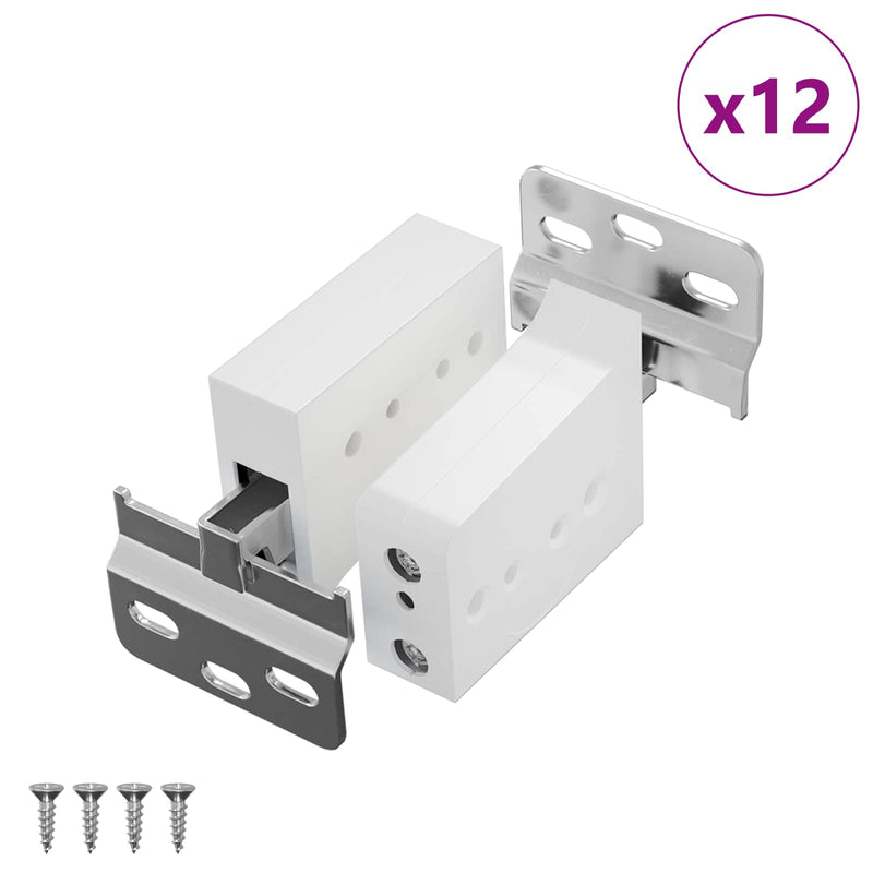 Load image into Gallery viewer, Vidaxl kast hangbeugel 12 pcs wit 70 x 48 x 19 mm ijzer en plastic
