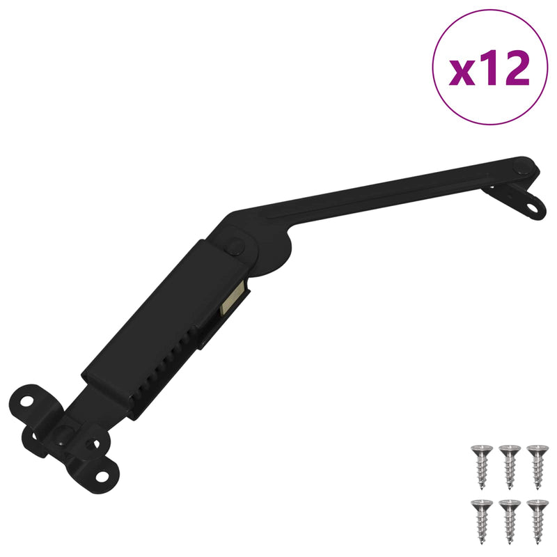 Load image into Gallery viewer, Vidaxl deksel ondersteunend scharnier 12 pcs zwart 192 x 32 x 50 mm