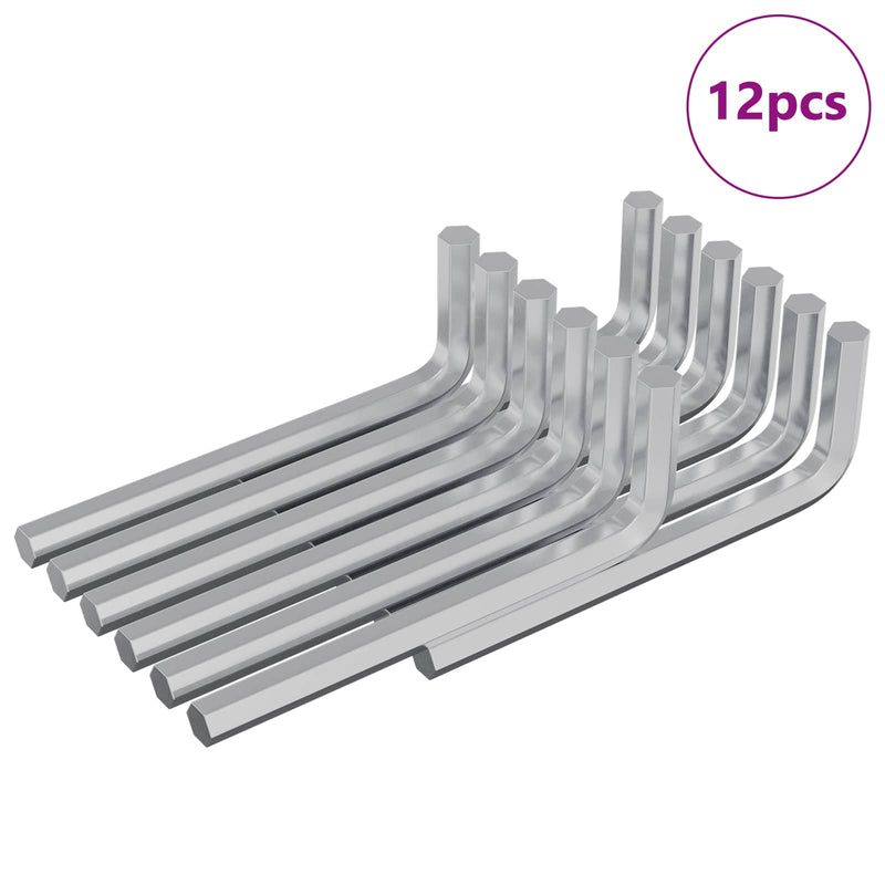 Load image into Gallery viewer, Vidaxl zeskantsleutel 12 pcs zilver 32 x 86 mm staal
