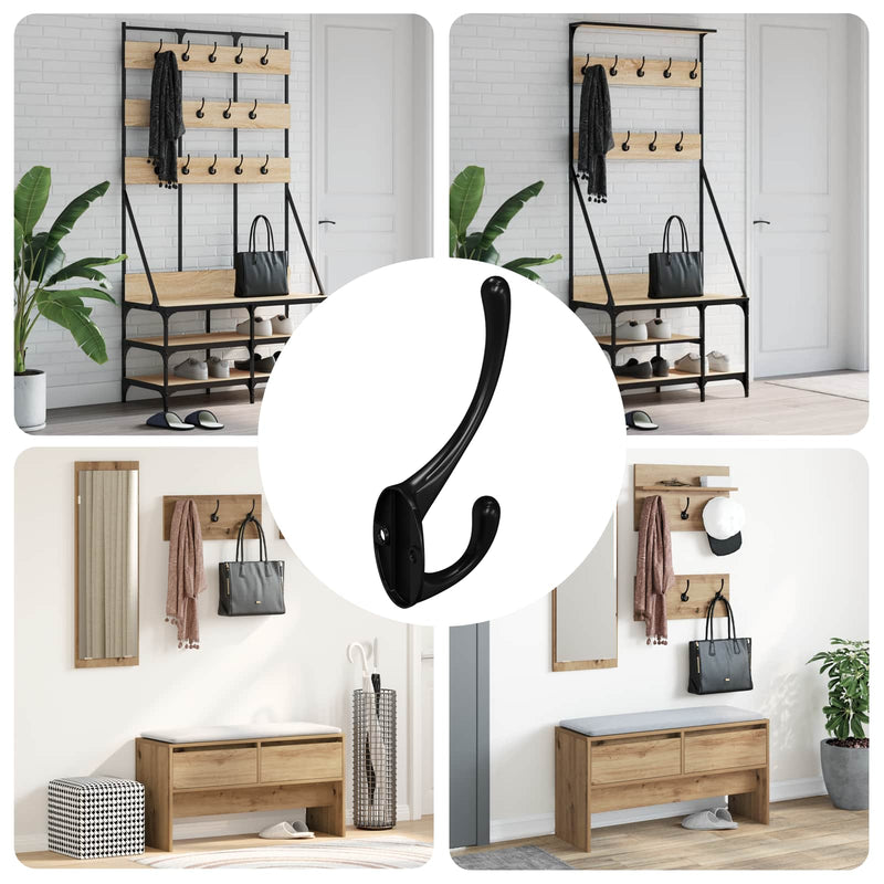 Load image into Gallery viewer, Vidaxl kledinghaak 346 pcs zwart 102 x 29 x 47mm zinklegering