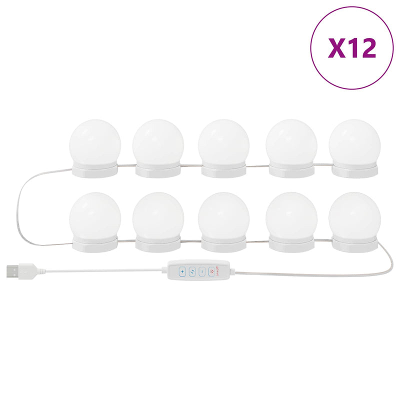 Load image into Gallery viewer, Vidaxl spiegel lichten 12 pcs wit 4.5 x 4.5 x 4.8 cm kunststof