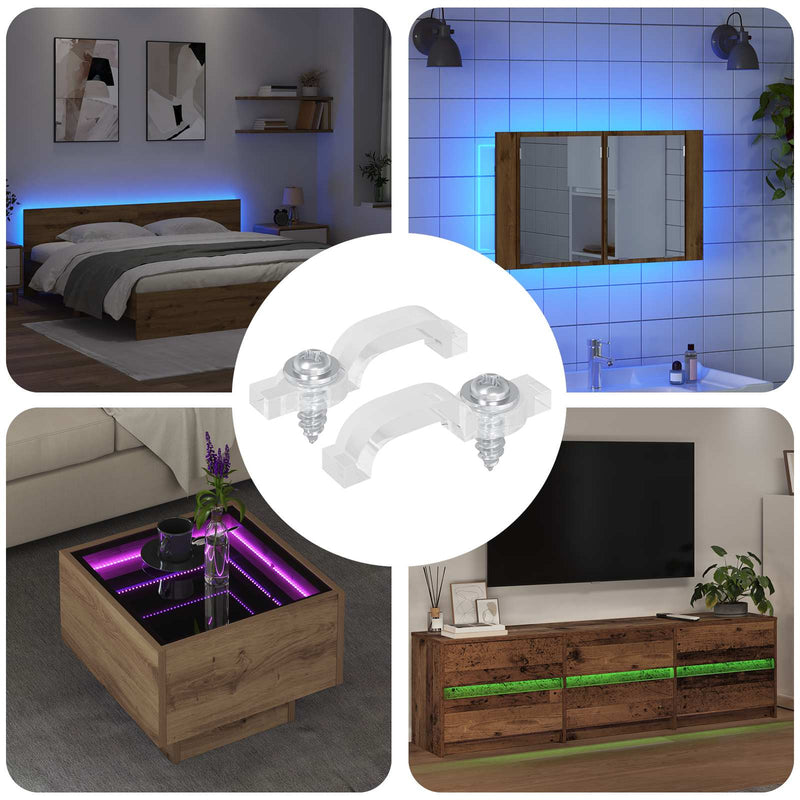 Load image into Gallery viewer, Vidaxl led strip clips 2 pcs doorzichtig 23,8 x 7,3 x 4,3 mm