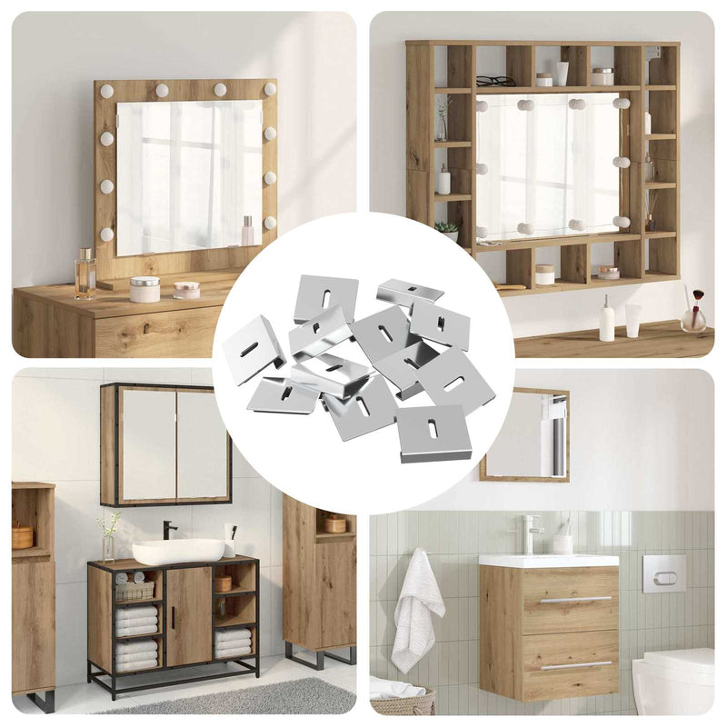 Load image into Gallery viewer, Vidaxl spiegel bevestigingsbeugel 340 pcs nikkel 35 x 30 x 8,3 mm