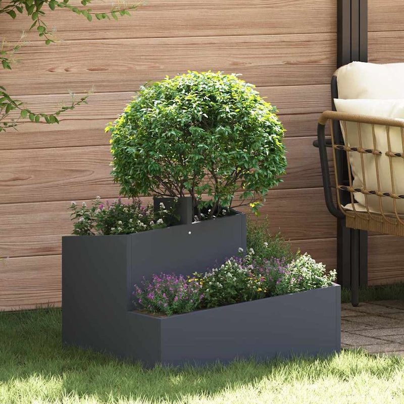 Load image into Gallery viewer, Vidaxl tuin bloempot antraciet 60 x 60 x 50 cm koudgewalst staal