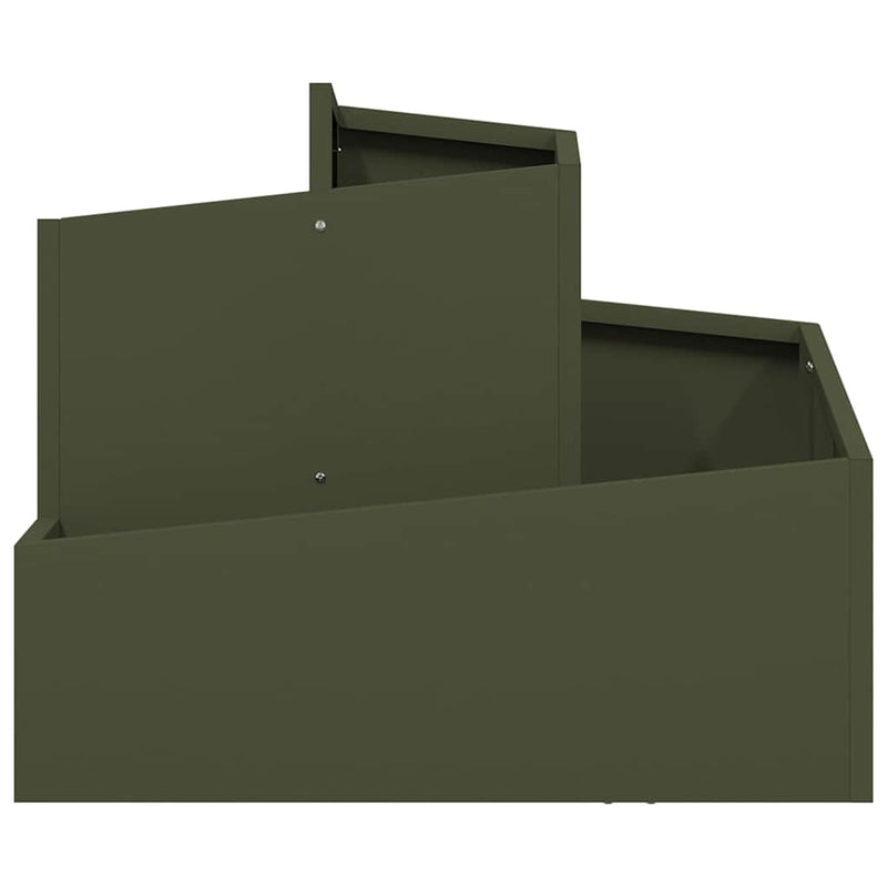 Load image into Gallery viewer, Vidaxl tuin bloempot olijf groen 60 x 60 x 50 cm koudgewalst staal