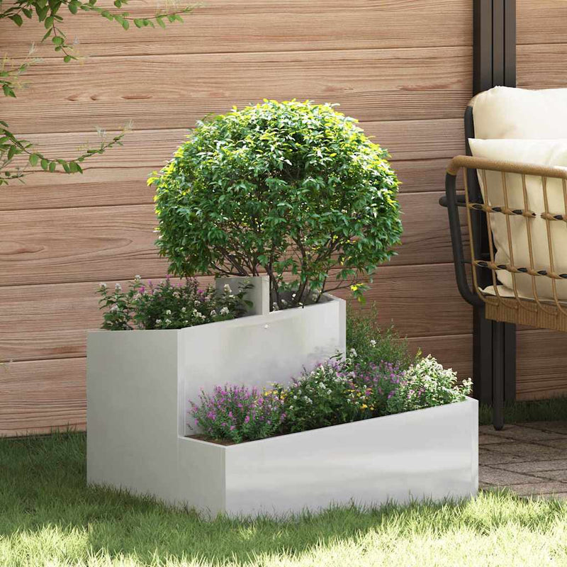 Load image into Gallery viewer, Vidaxl tuin bloempot zilver 60 x 60 x 50 cm roestvrij staal