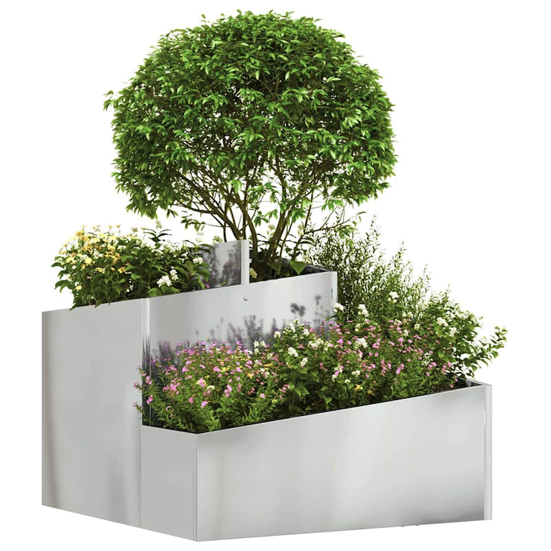 Load image into Gallery viewer, Vidaxl tuin bloempot zilver 60 x 60 x 50 cm gegalvaniseerd staal