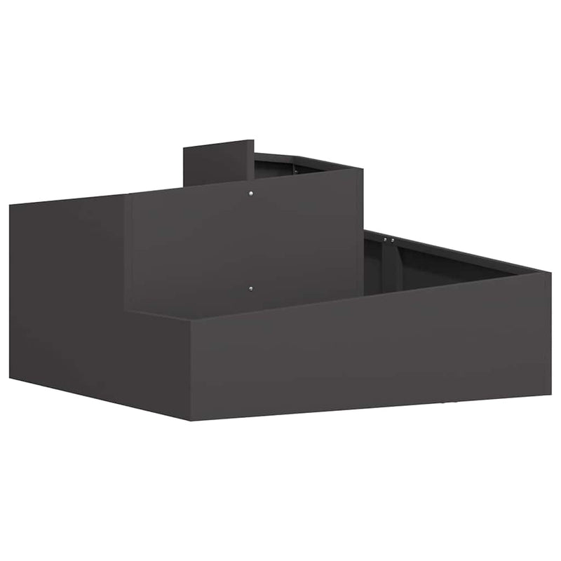 Load image into Gallery viewer, Vidaxl tuin bloempot zwart 80 x 80 x 50 cm koudgewalst staal