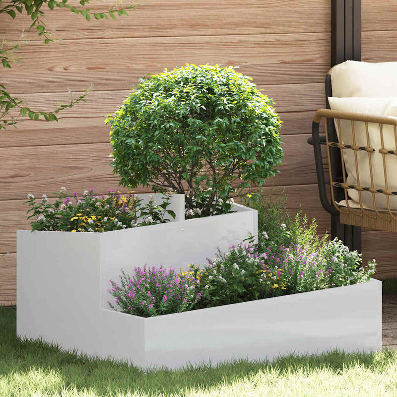 Load image into Gallery viewer, Vidaxl tuin bloempot zilver 80 x 80 x 50 cm gegalvaniseerd staal