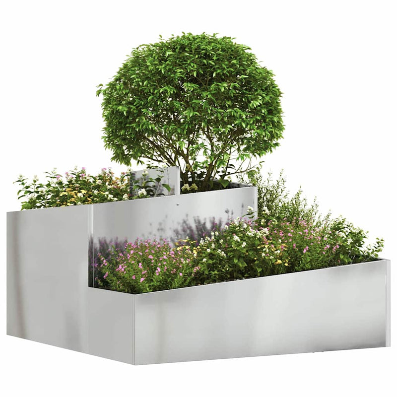 Load image into Gallery viewer, Vidaxl tuin bloempot zilver 80 x 80 x 50 cm gegalvaniseerd staal