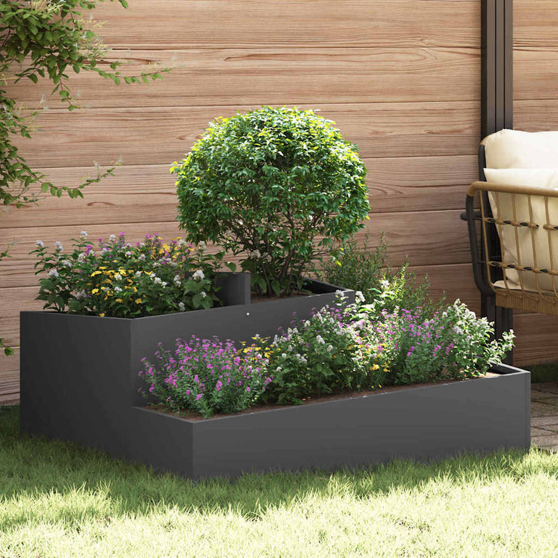 Load image into Gallery viewer, Vidaxl tuin bloempot zwart 100 x 100 x 50 cm koudgewalst staal