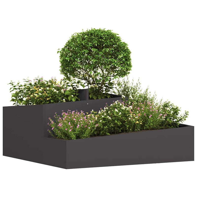 Load image into Gallery viewer, Vidaxl tuin bloempot zwart 100 x 100 x 50 cm koudgewalst staal