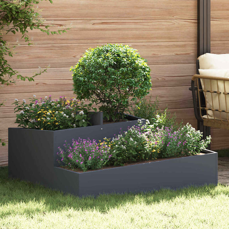 Load image into Gallery viewer, Vidaxl tuin bloempot antraciet 100 x 100 x 50 cm koudgewalst staal