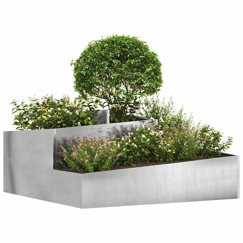 Load image into Gallery viewer, Vidaxl tuin bloempot zilver 100 x 100 x 50 cm roestvrij staal