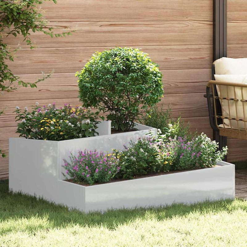 Load image into Gallery viewer, Vidaxl tuin bloempot zilver 100 x 100 x 50 cm gegalvaniseerd staal