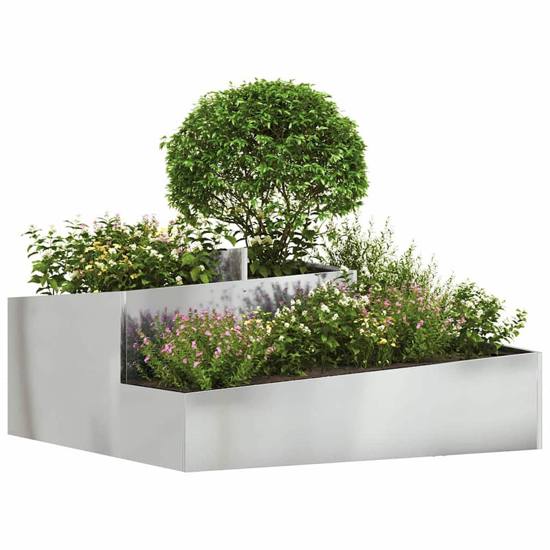 Load image into Gallery viewer, Vidaxl tuin bloempot zilver 100 x 100 x 50 cm gegalvaniseerd staal