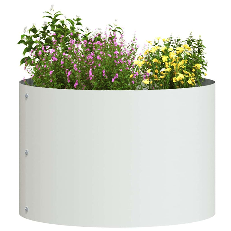 Load image into Gallery viewer, Vidaxl plantenring wit 30 x 30 x 20 cm koudgewalst staal