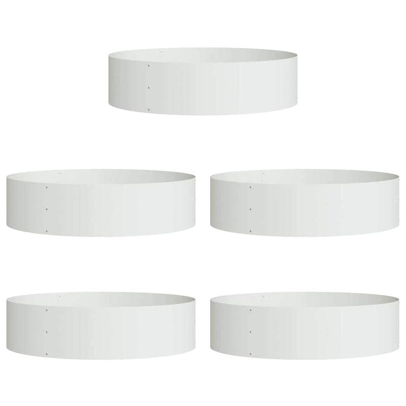 Load image into Gallery viewer, Vidaxl plantenring 5 pcs wit 80 x 80 x 20 cm koudgewalst staal