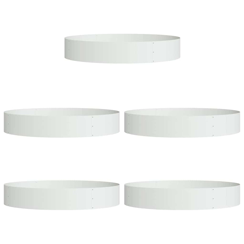 Load image into Gallery viewer, Vidaxl plantenring 5 pcs wit 120 x 120 x 20 cm koudgewalst staal