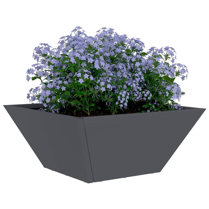 Load image into Gallery viewer, Vidaxl tuin bloempot antraciet 35 x 35 x 15 cm koudgewalst staal