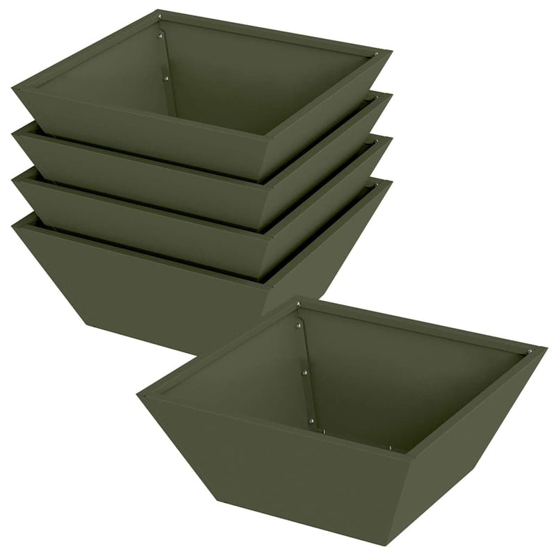 Load image into Gallery viewer, Vidaxl tuin bloempot 5 pcs olijf groen 40 x 40 x 15 cm