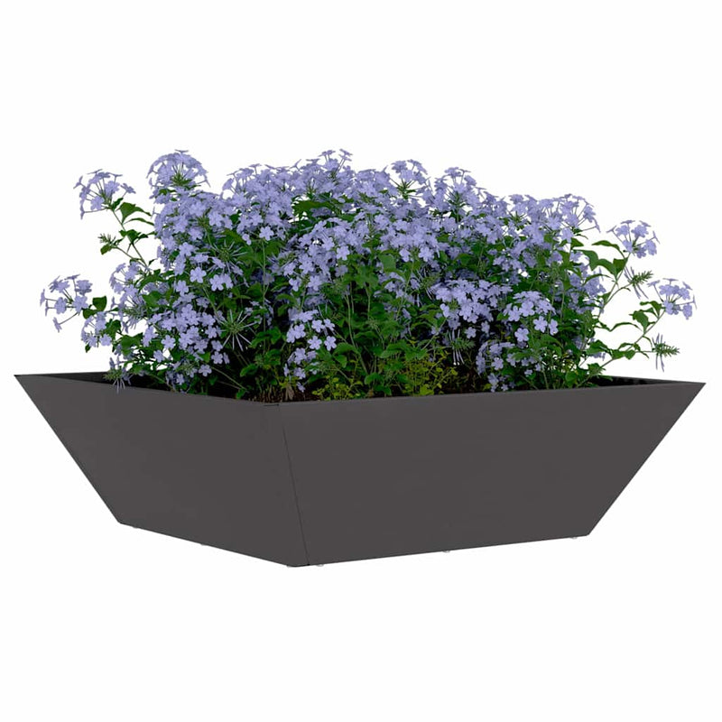 Load image into Gallery viewer, Vidaxl tuin bloempot 5 pcs zwart 50 x 50 x 15 cm koudgewalst staal