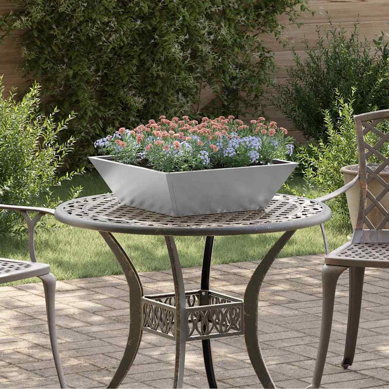Load image into Gallery viewer, Vidaxl tuin bloempot zilver 50 x 50 x 15 cm gegalvaniseerd staal