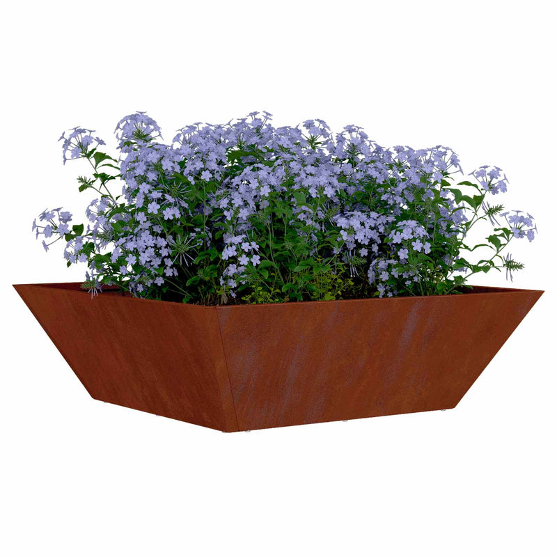 Load image into Gallery viewer, Vidaxl tuin bloempot roestig 50 x 50 x 15 cm cortenstaal