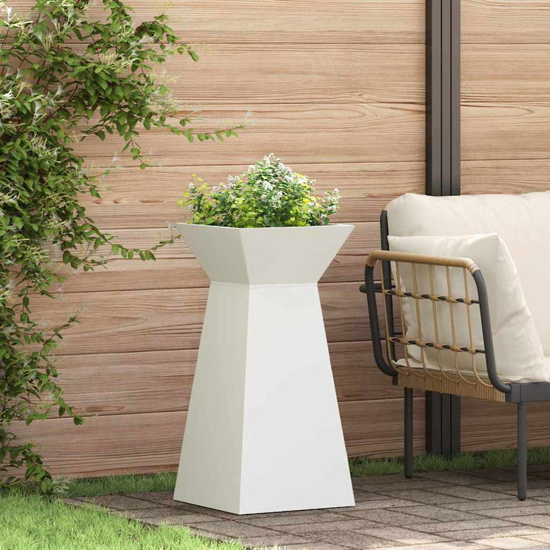 Load image into Gallery viewer, Vidaxl pilaar plantenbak 2 pcs wit 35 x 35 x 73 cm