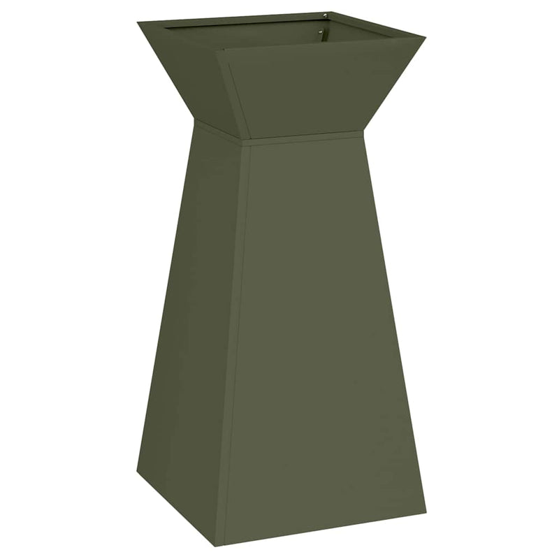 Load image into Gallery viewer, Vidaxl pilaar plantenbak olijfgroen 35 x 35 x 73 cm