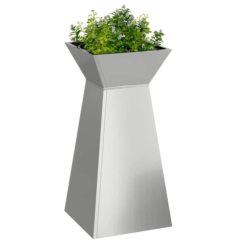 Load image into Gallery viewer, Vidaxl pilaar plantenbak 2 pcs zilver 35 x 35 x 73 cm