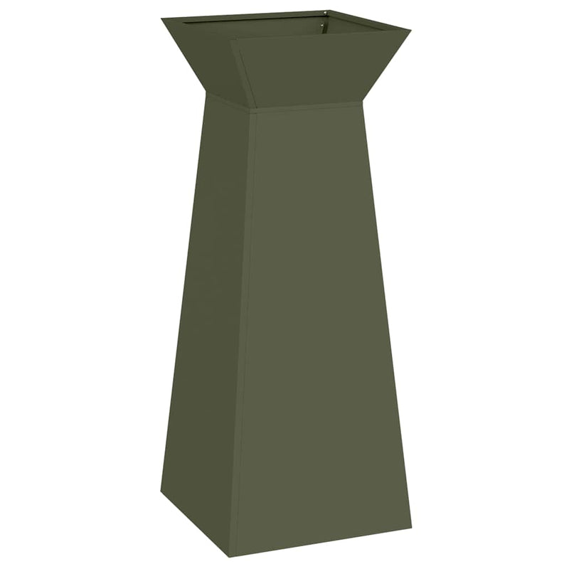 Load image into Gallery viewer, Vidaxl pilaar plantenbak olijfgroen 40 x 40 x 100 cm